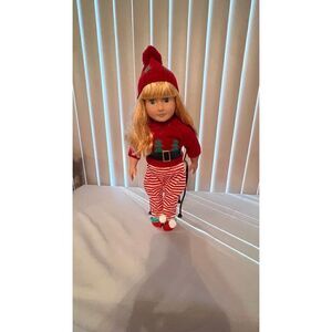 Our Generation 18" Doll Red Hair Green eyes in Adorable Christmas Doll